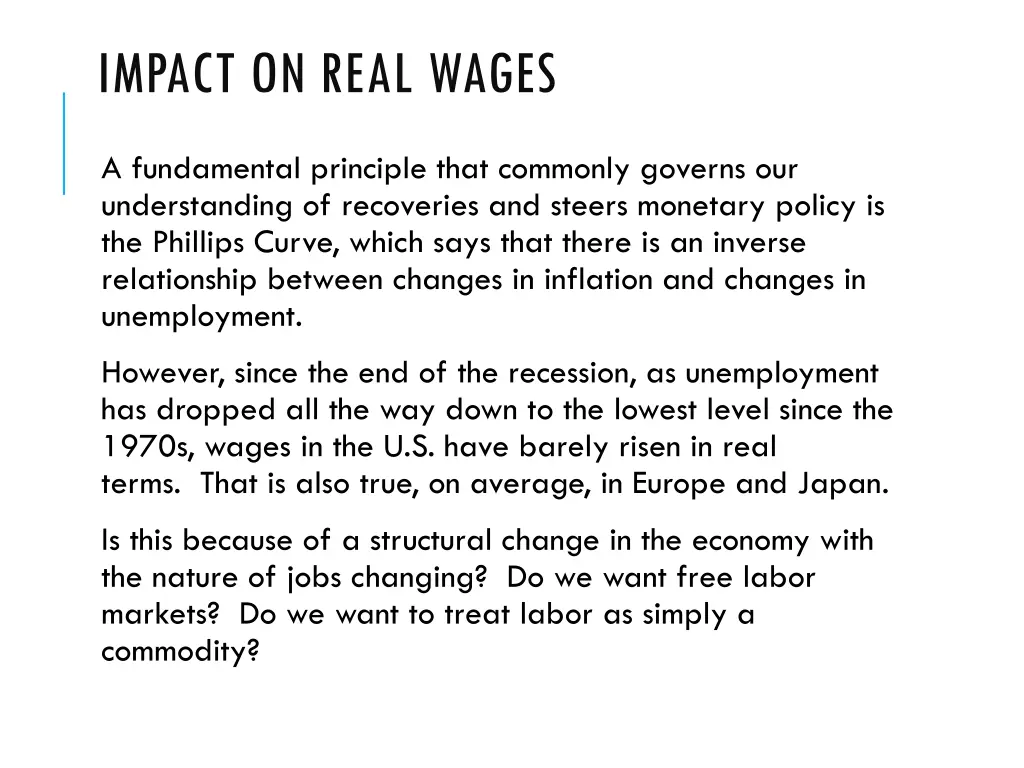 impact on real wages