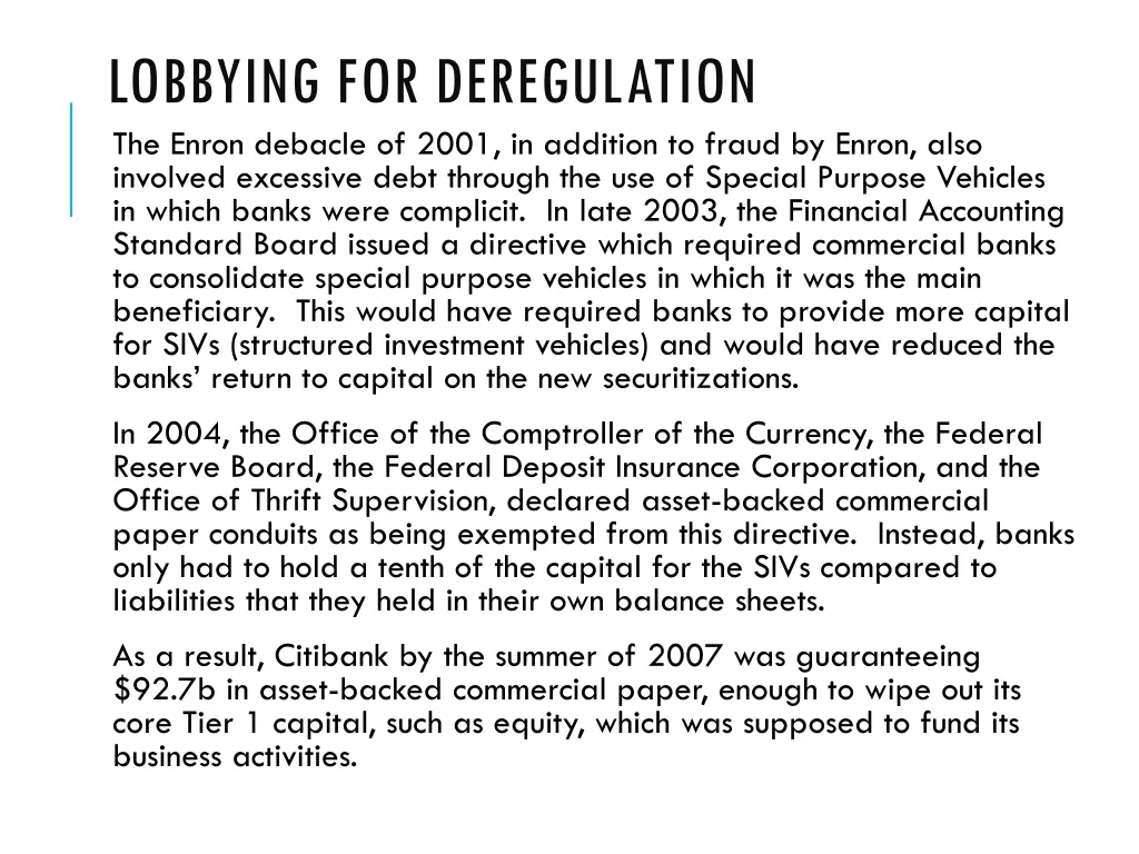 lobbying for deregulation the enron debacle