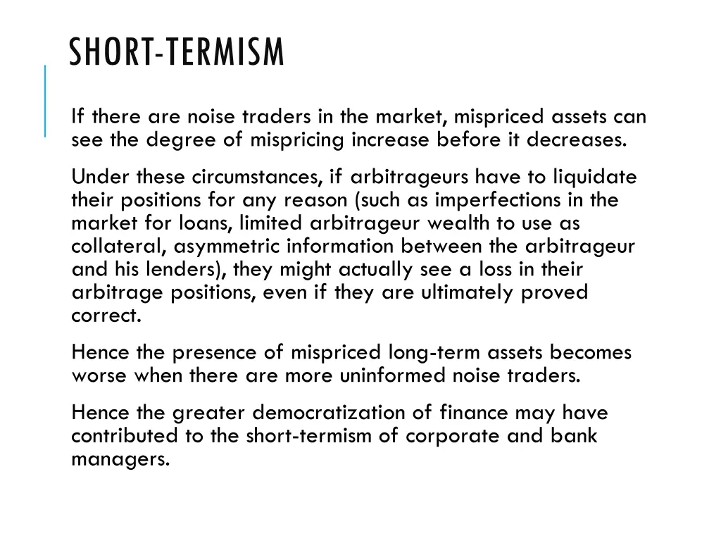 short termism