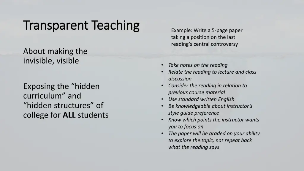 transparent teaching transparent teaching