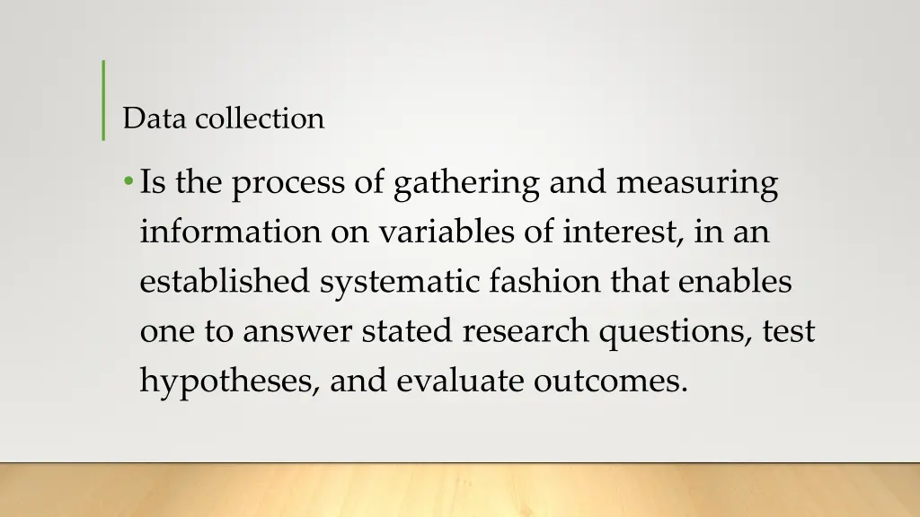 data collection