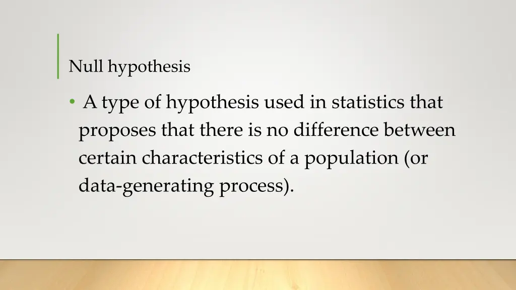 null hypothesis