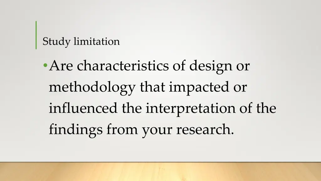study limitation