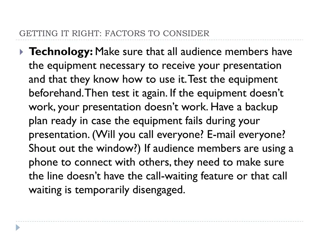 getting it right factors to consider 1