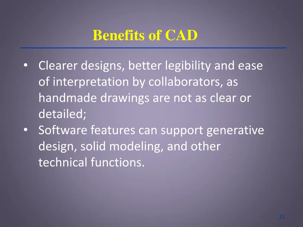 benefits of cad 2