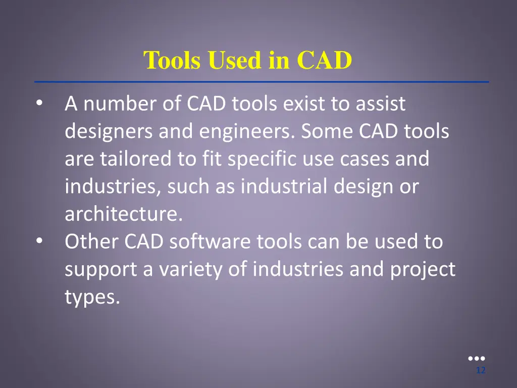 tools used in cad