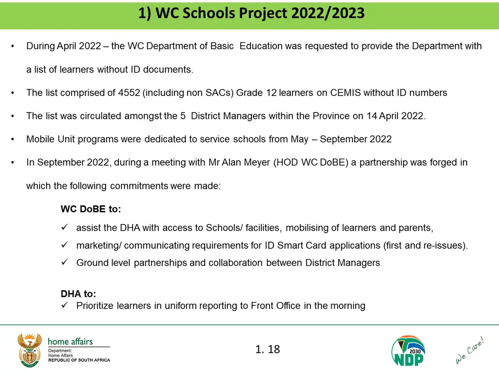 1 wc schools project 2022 2023