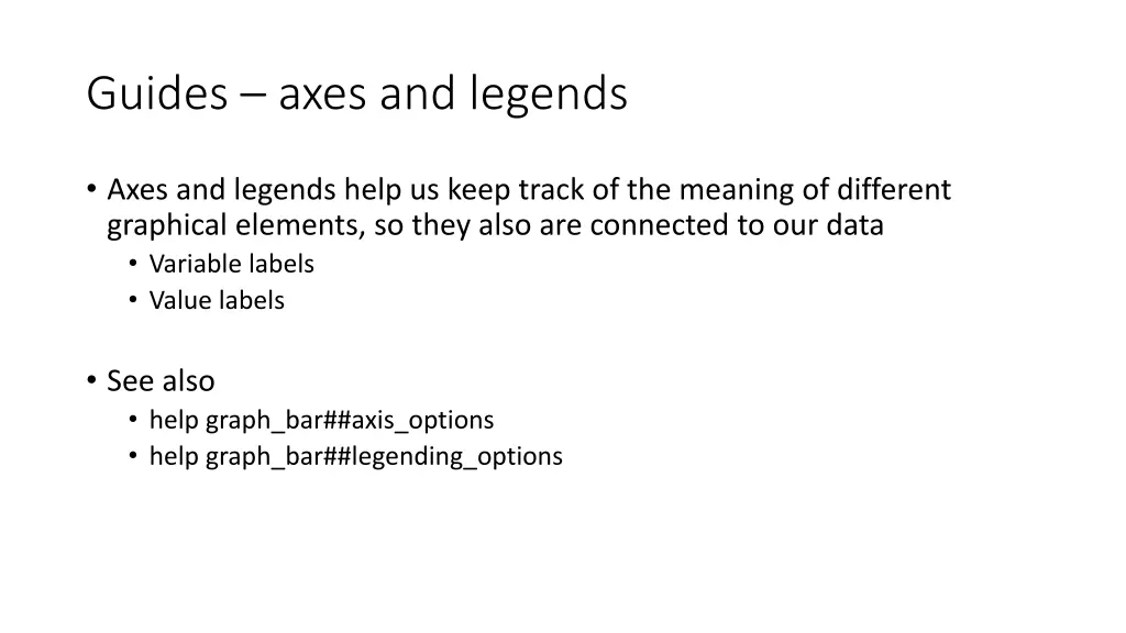 guides axes and legends