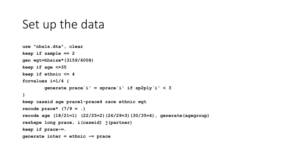 set up the data