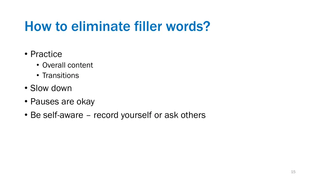 how to eliminate filler words