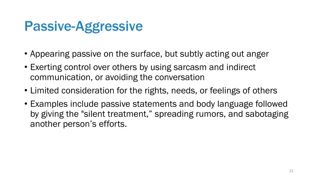 passive aggressive