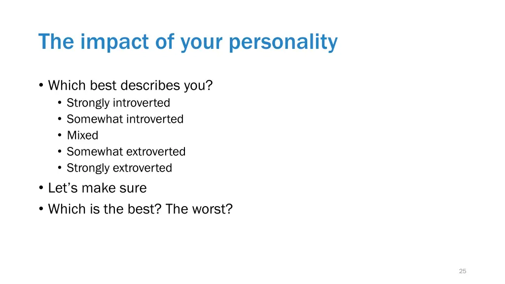 the impact of your personality