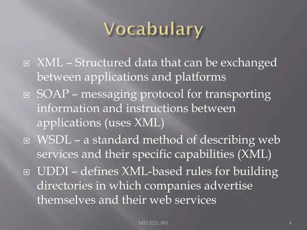 xml structured data that can be exchanged between