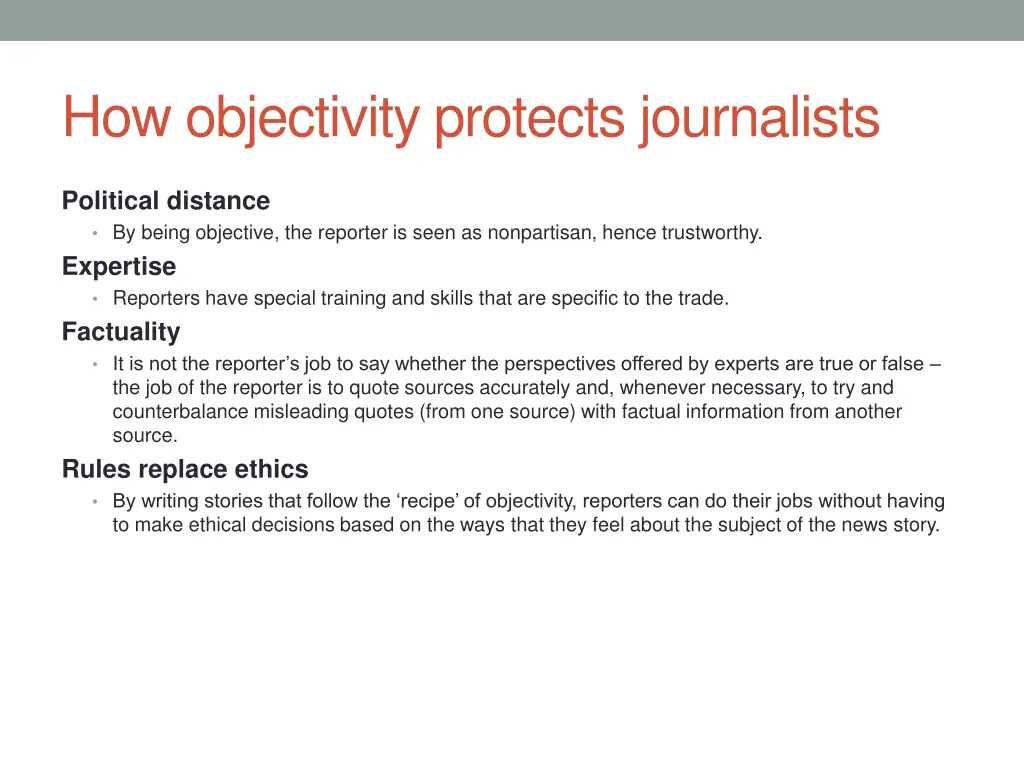 how objectivity protects journalists