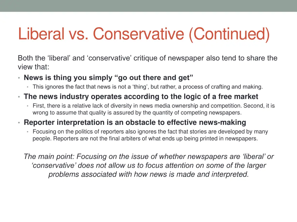 liberal vs conservative continued