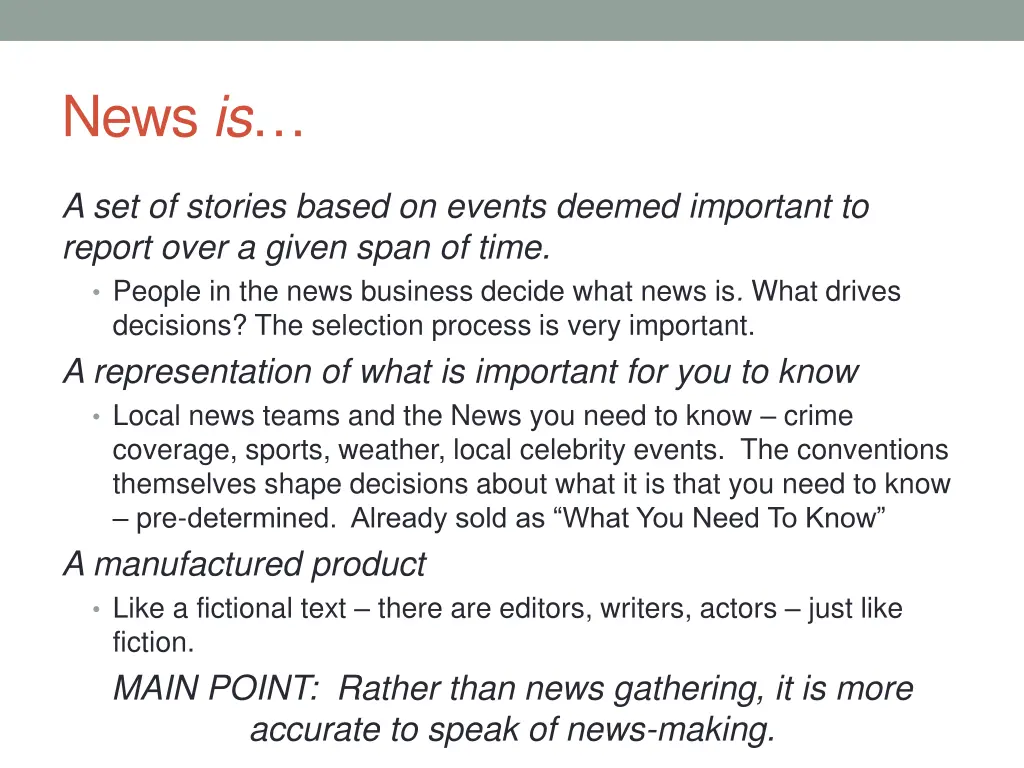 news is