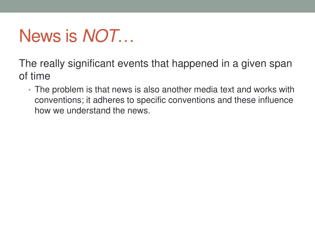 news is not