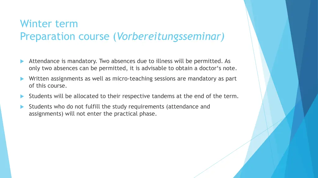 winter term preparation course