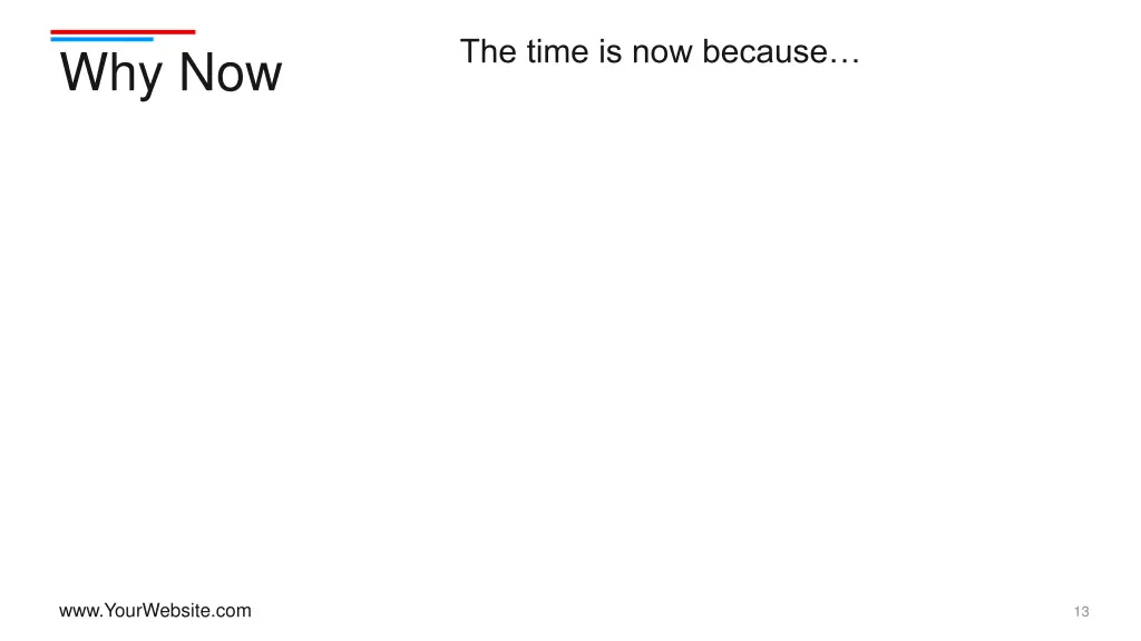 the time is now because