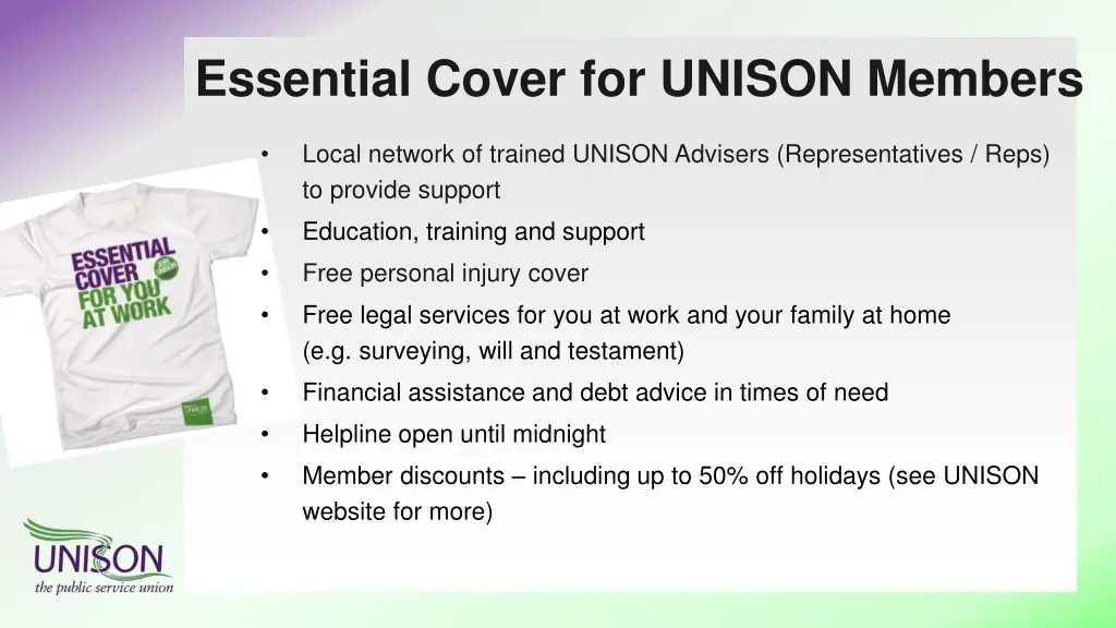 essential cover for unison members