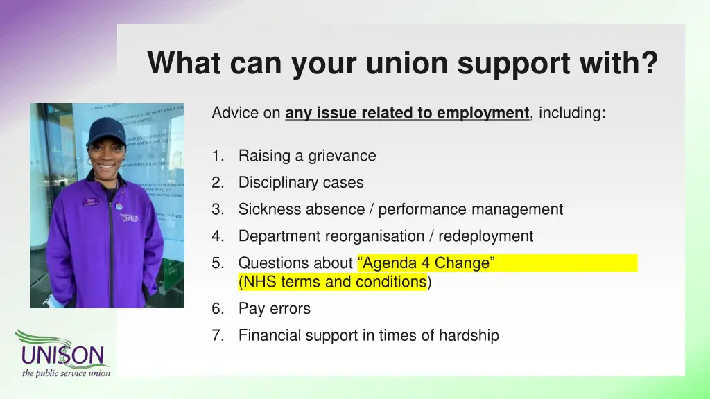 what can your union support with