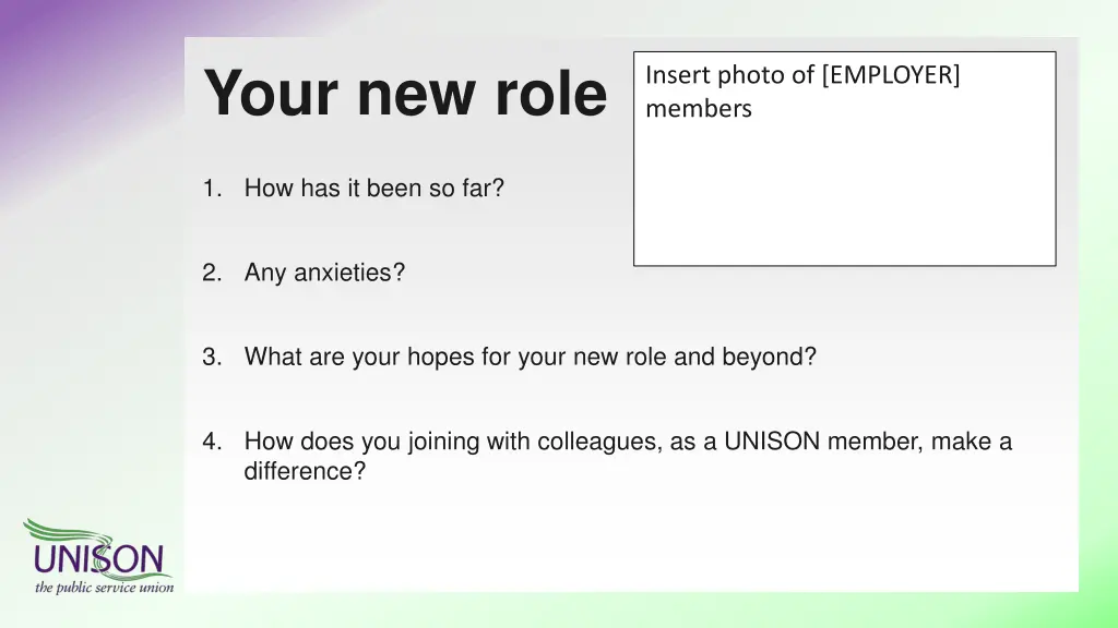 your new role