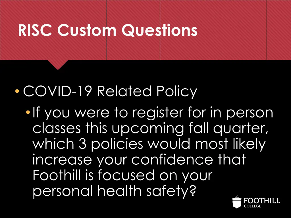 risc custom questions 2