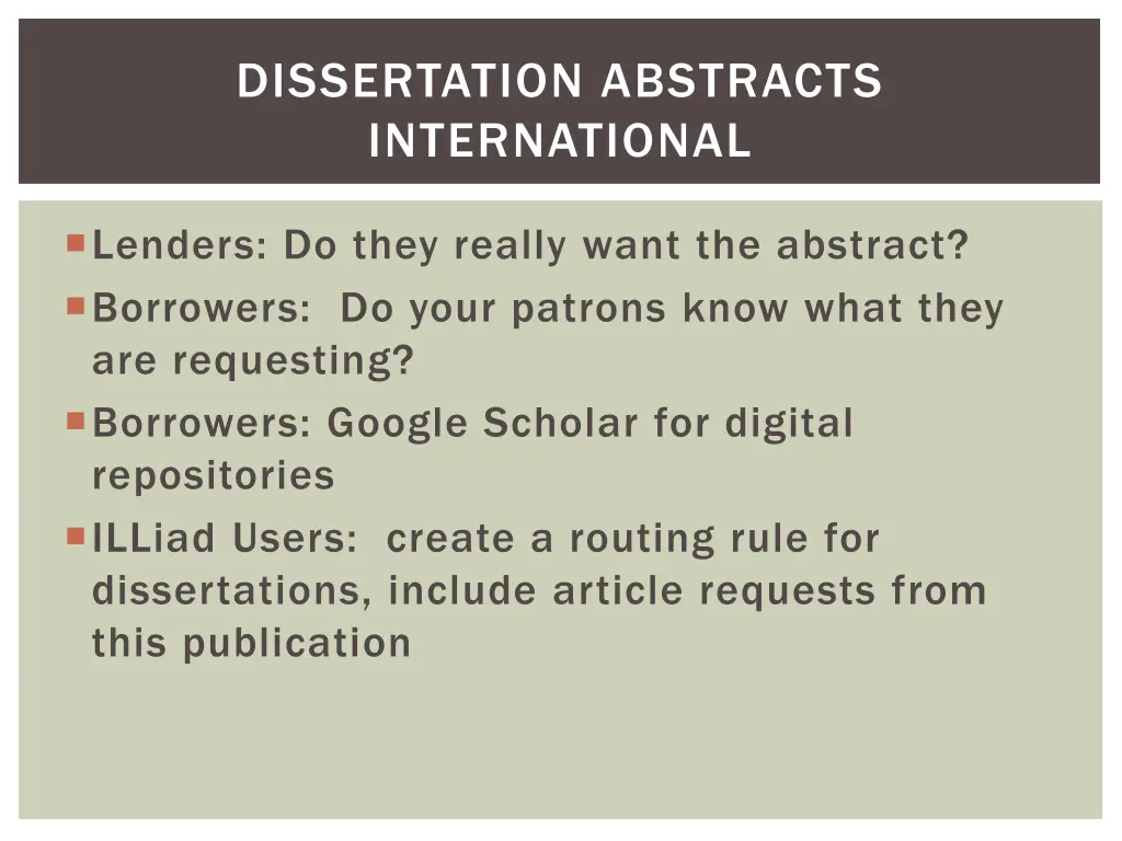 dissertation abstracts international