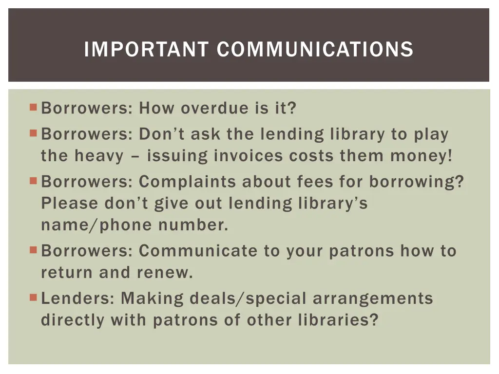 important communications
