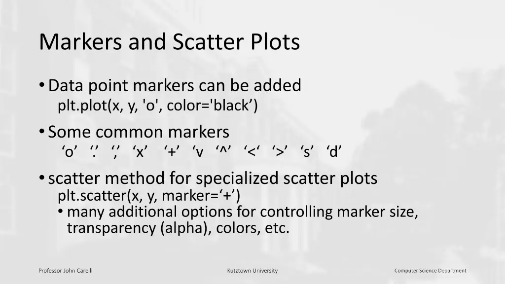 markers and scatter plots