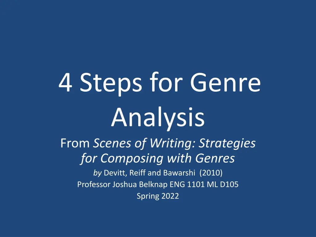 4 steps for genre analysis from scenes of writing