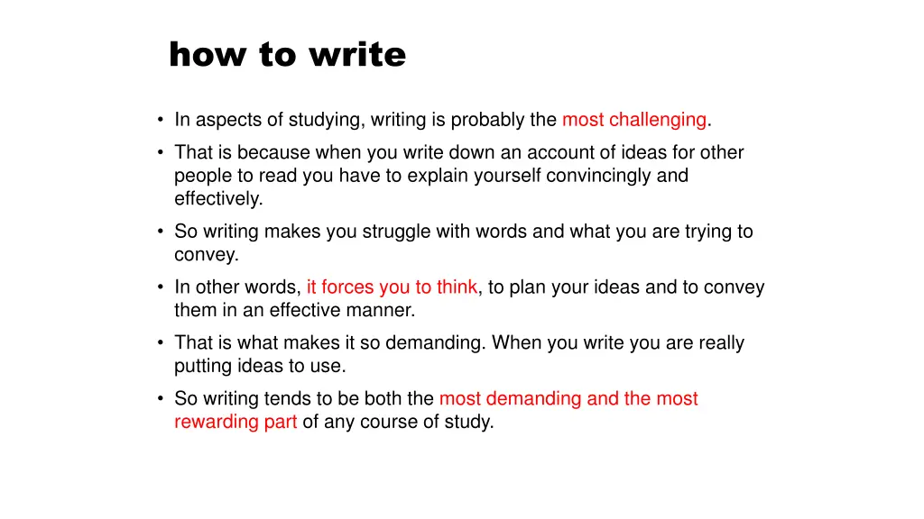 how to write