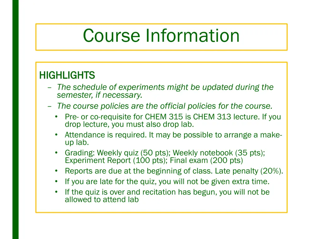 course information 1