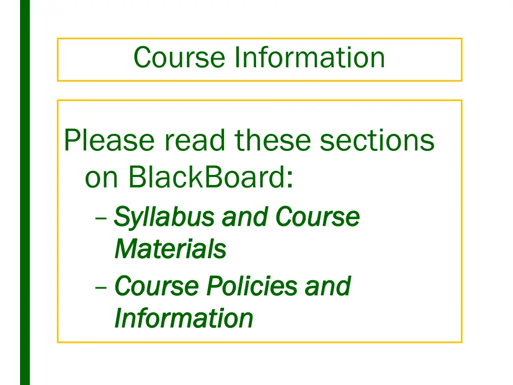 course information