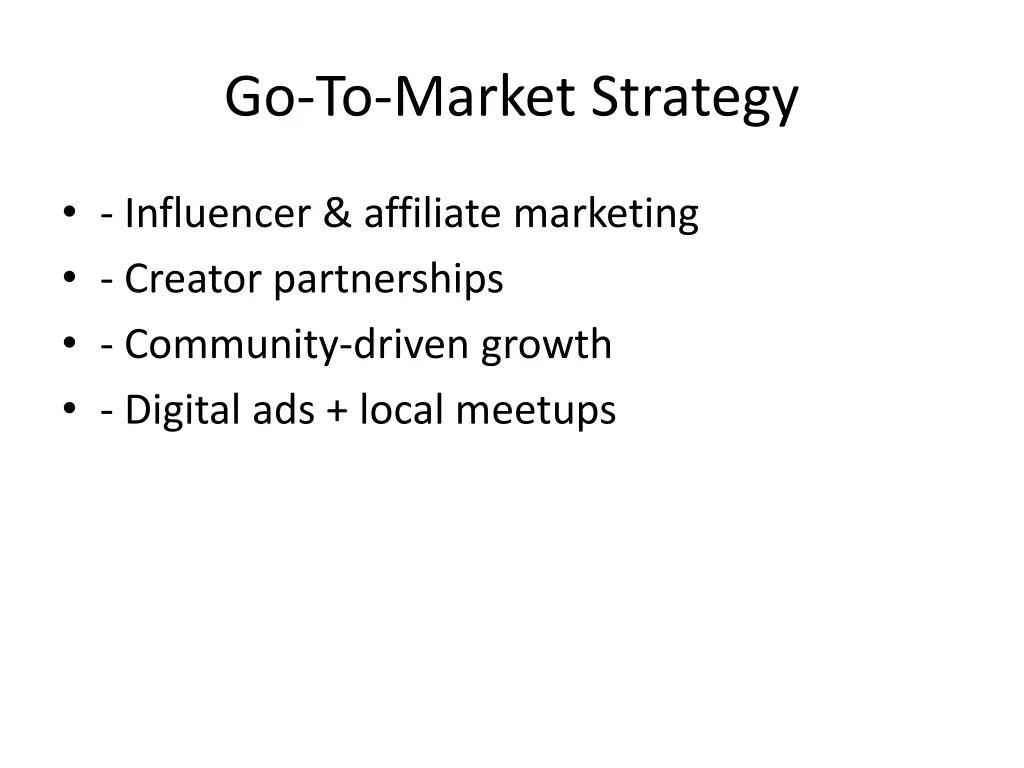 go to market strategy