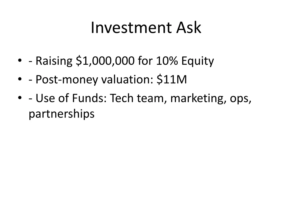 investment ask