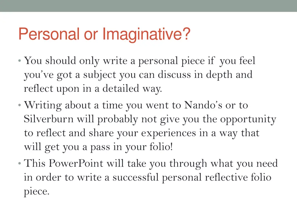 personal or imaginative
