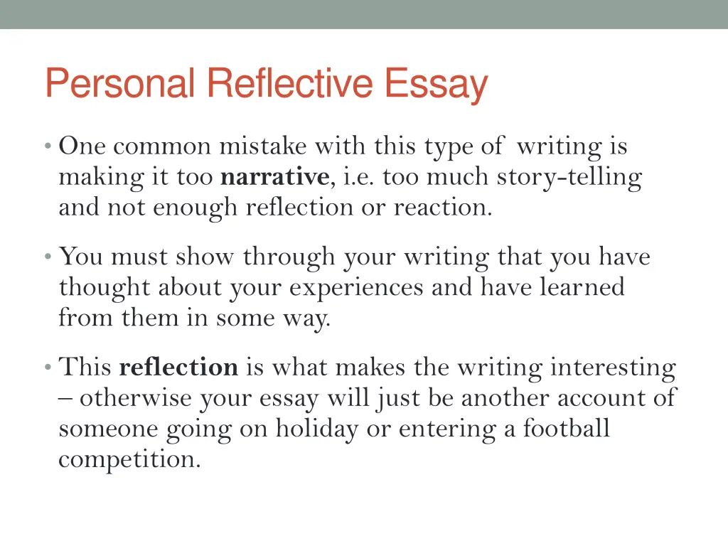 personal reflective essay 1