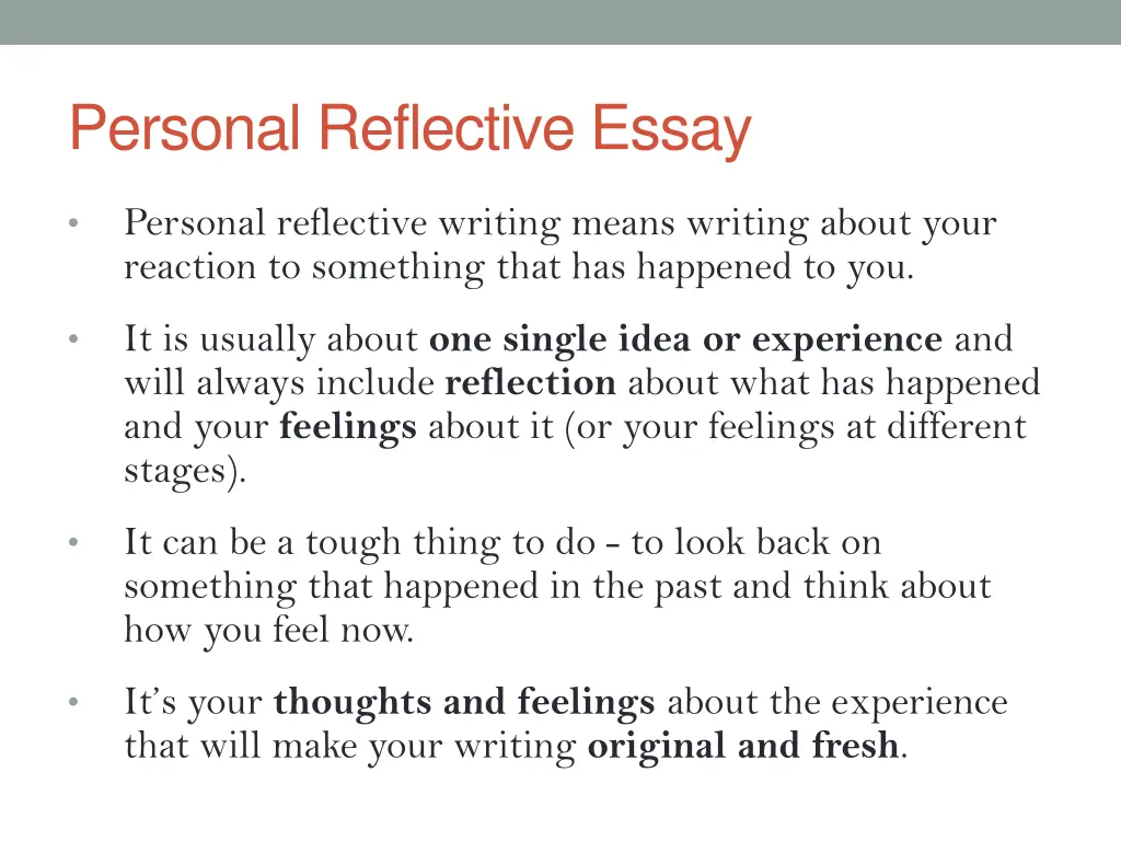personal reflective essay
