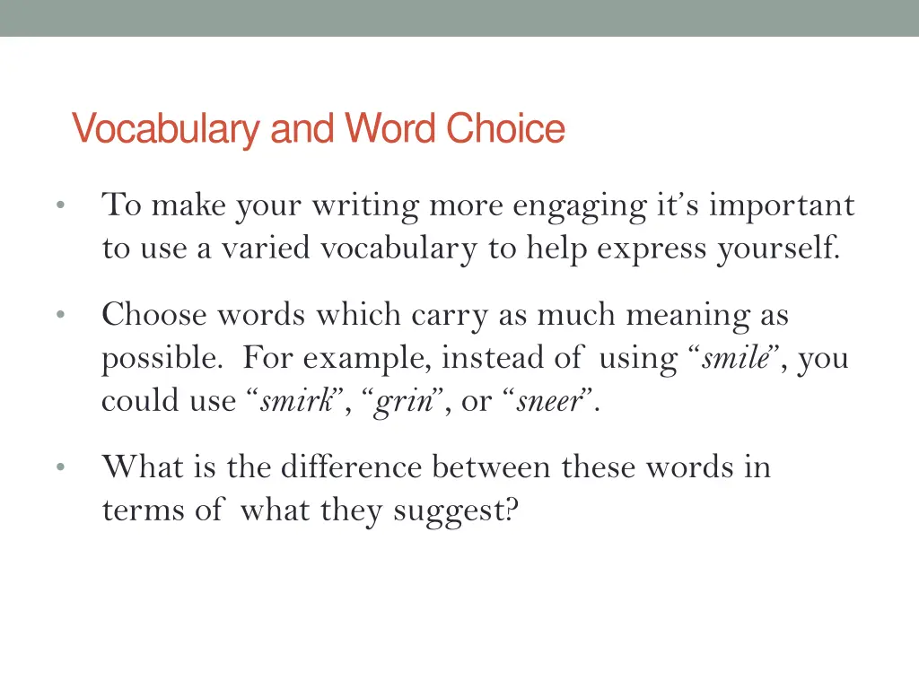 vocabulary and word choice