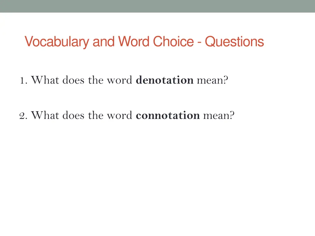 vocabulary and word choice questions