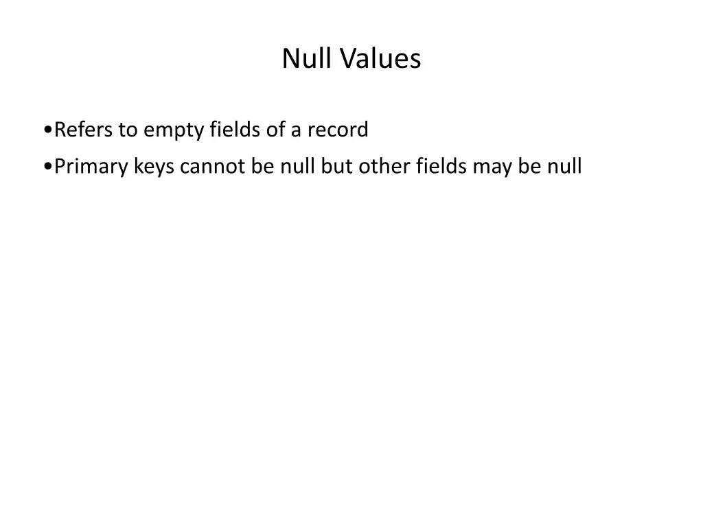 null values