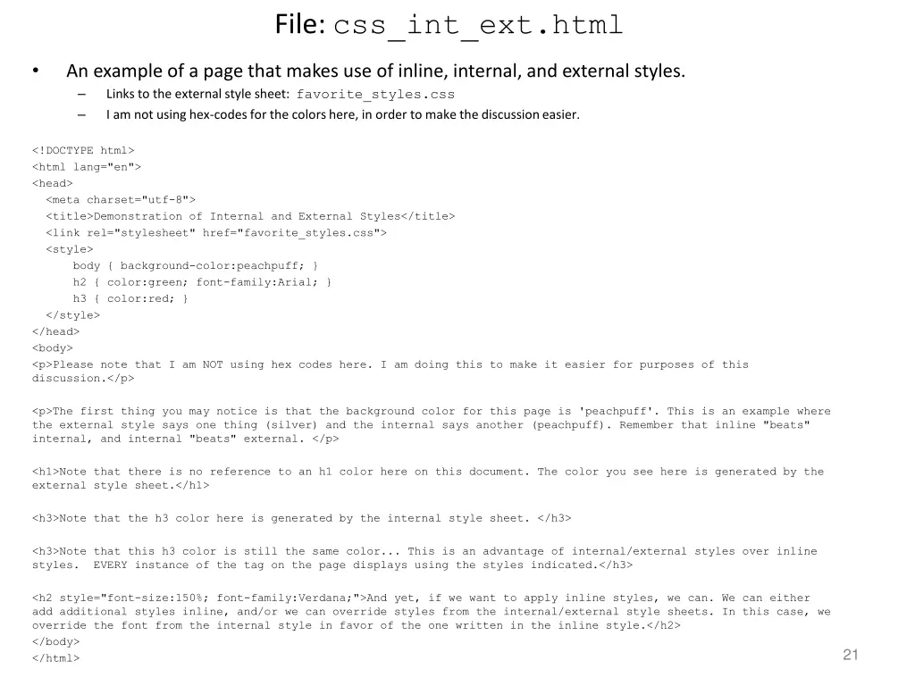 file css int ext html
