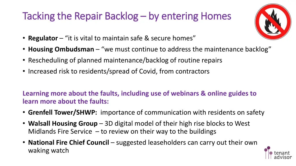tacking the repair backlog tacking the repair