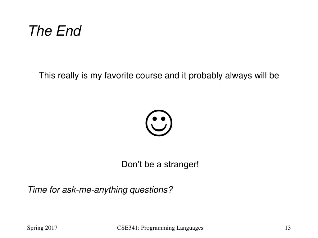 the end