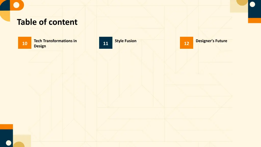 table of content 1