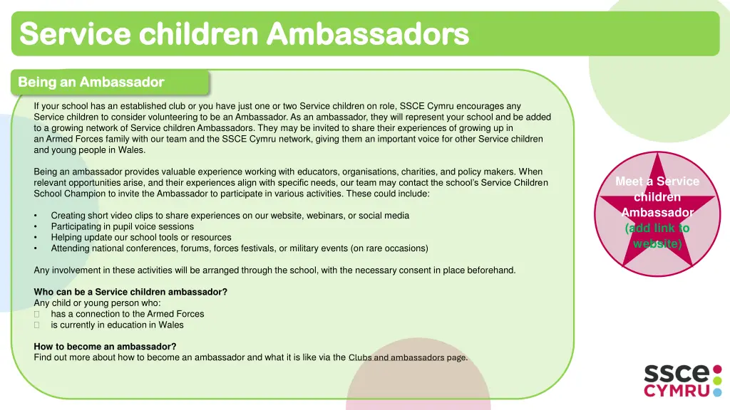 service children ambassadors service children