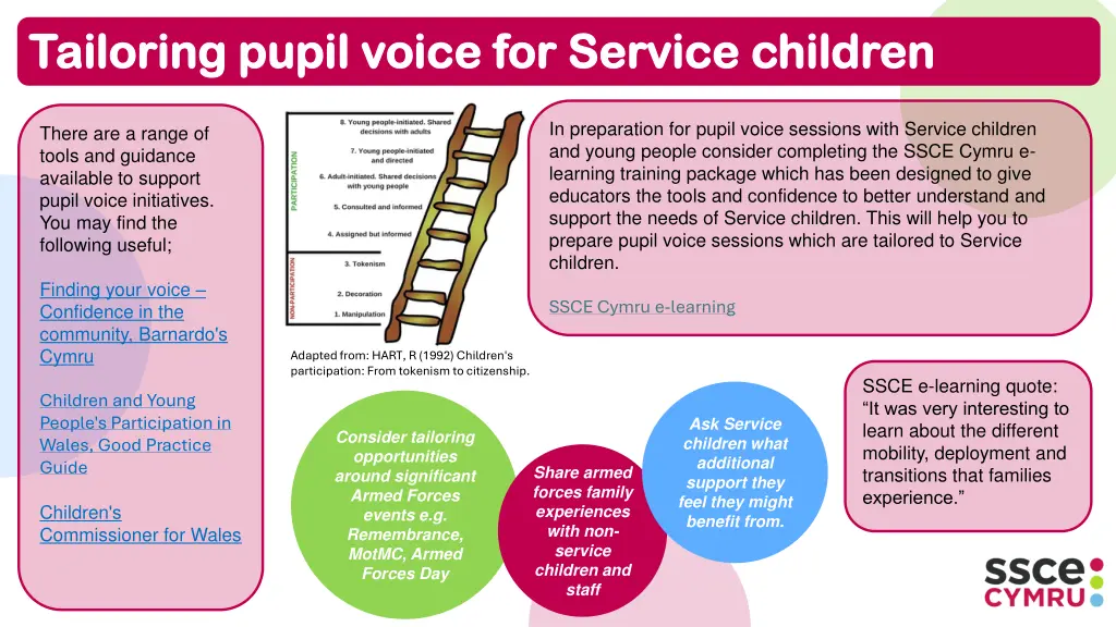 tailoring pupil voice for service children
