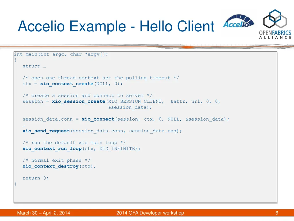 accelio example hello client