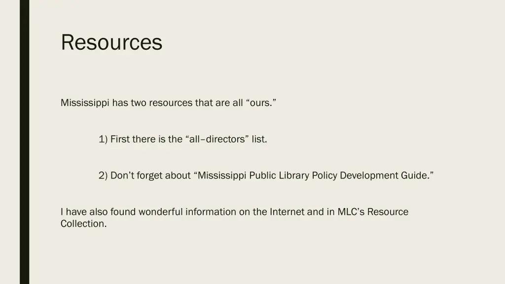 resources